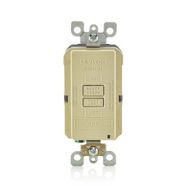 Leviton Blank Face AFCI, 20 Amp, Self Test, LED Indicator Light, Provides AFCI Protection Where an Outlet is not Needed, AFRBF-I, Ivory