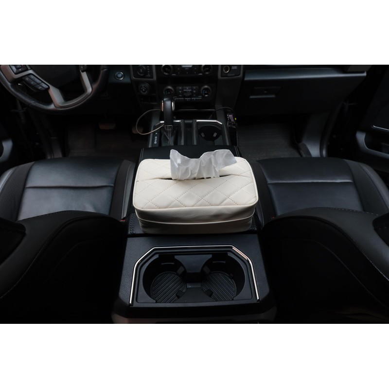 SENYAZON Car Standard Tissue Holder, 120 Tissues Box Cover for