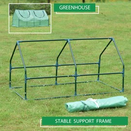 Aoodor Mini Greenhouse 4 ft. x 2 ft. Water Resistant UV Protected Green Color - 2 Zipper Doors
