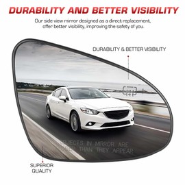 Passenger Right Side Heated Mirror for Toyota Corolla 2014 2015 2016 2017 2018 2019, Replace for FR3Z17K707Q, Exterior Mirror Glass