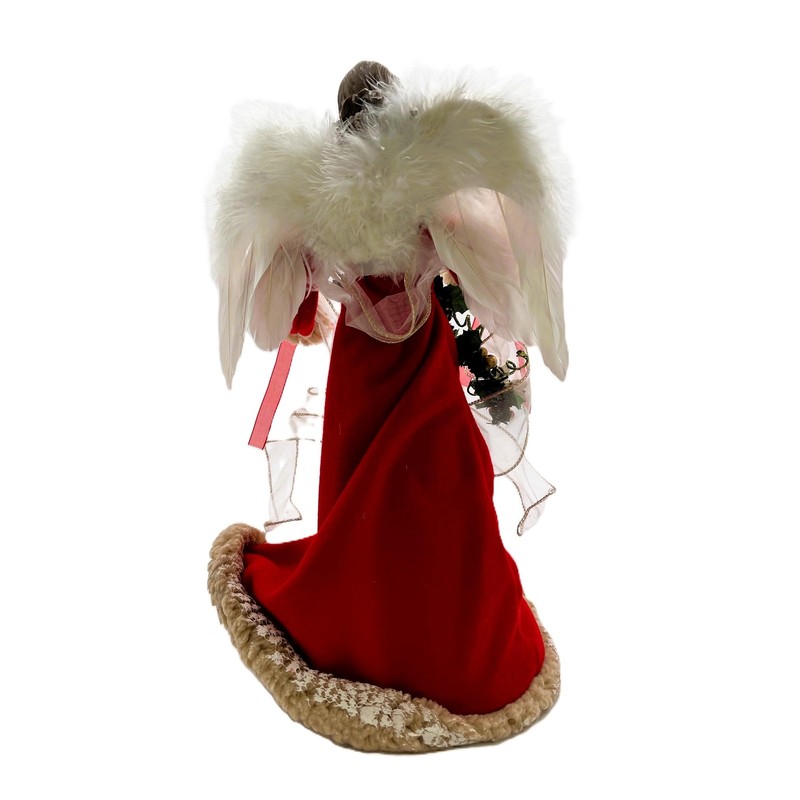 Kurt Adler UL2218 UL 10-Light 16" Red & Ivory Angel