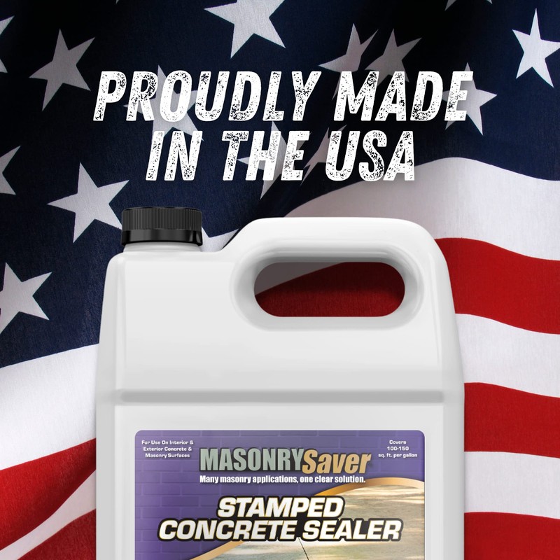 MasonrySaver Stamped Concrete Sealer, 1 Gallon - Clear, Water-Based Satin