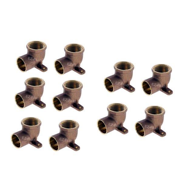 (10-Pack) EZ-Fluid 3/4-inch Nominal Copper Sweat X 3/4" Fip Threaded
