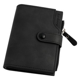 Men's Leather Wallet RFID Protection Wallet Large Bifold Wallet with 15 Card Slots, Coin Compartment and Zip, Elegant Wallet for Men