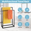 Free Standing Towel Rack, 2 Tier Towel Racks for Bathroom