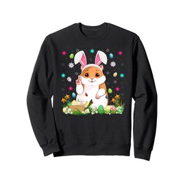 Hamster Easter Egg Hunt Bunny Ear Hamster Happy Easter Sweatshirt
