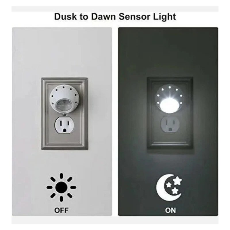 Intertek 4 Night Light LED White..Plug in with Auto Sensor