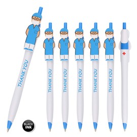 Sikao Nursing Blue Ballpoint Pen, 36 Count, Thank You Message, Medical Accessories for Nurses, Hospital Staff Gifts