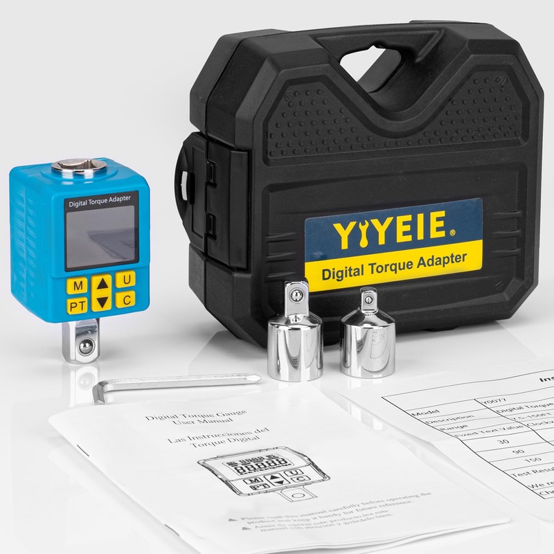 Upgrade 1/2" Digital Torque Adapter, (±1% Accuracy, 5-100Ft-lb), Precision Digital