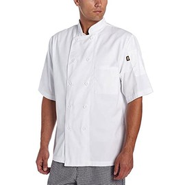 Dickies Men's Donatello Short Sleeve Classic Chef Coat, White, Small