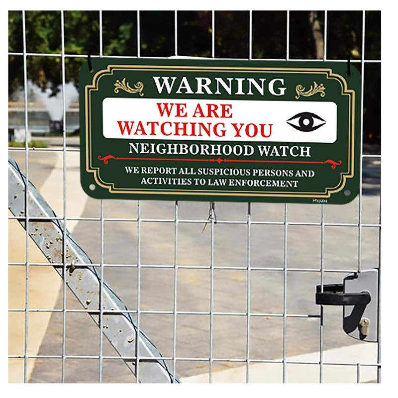 Phyabe 2 Pack Neighborhood Watch Sign, We Are Watching You,