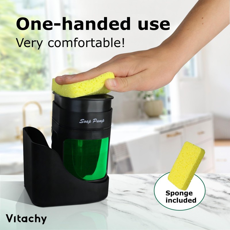 VITACHY Single Hand Soap Dispenser for Kitchen. Dishwashing Soap Pump