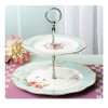 Linlins Elegant Bone China Rose Pattern 2-tier Cake Stand/ Cupcake