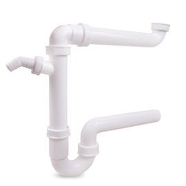VIOKS Pipe Odour Trap 1 1/2 Inch Space-Saving Siphon with Horizontal Outlet 40 mm for Sink or Washbasin