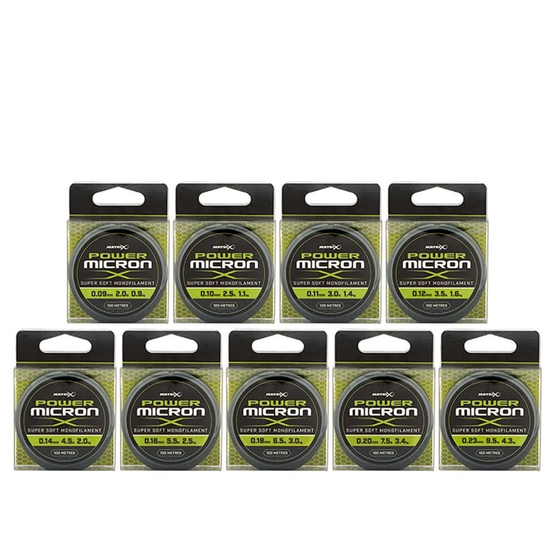 Matrix Power Micron X 0.11mm - 3.0lb 100m accurate dia.