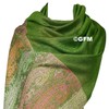 GFM Mosaic Flower Design Pashmina Style Scarf (FRL1), .S11-Lhr-Green