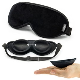 AROMARKESSENCE SLEEP AND RELAXATION EYE MASK — UNIQUE DESIGN 3D INNOVATIVE DESIGN - MASK FORMED BY 2 CUPS OF SOFT AND FLEXIBLE FABRIC THAT ARE 100% ADJUSTABLE -