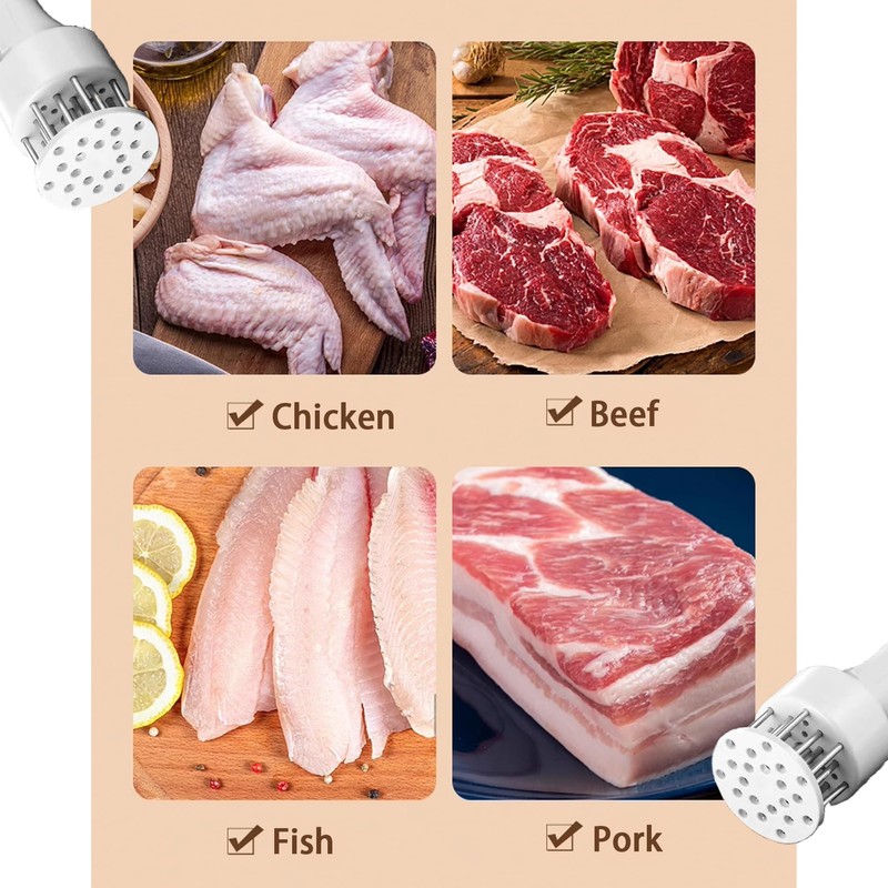 1 PCS Sharp Steak Tenderiser,Meat Tenderiser Needle,Tenderizer Tool,White.