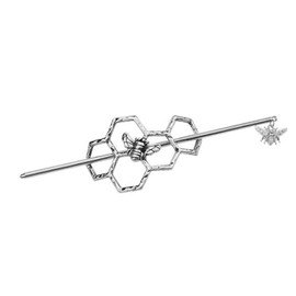 Guijinhao 2pcs Honeycomb Hair Clips Slide Hairpins Minimalist Bee Hair Barrette Bun Hair Pins Metal Hair Slide Hollow Hair Honeycomb Chopsticks for Women Girls Gifts (A64-2)