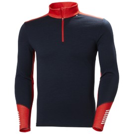 Helly-Hansen LIFA Merino Midweight Half-Zip Base Layer for Men - Performance Wicking Interior, 598 Navy - Medium