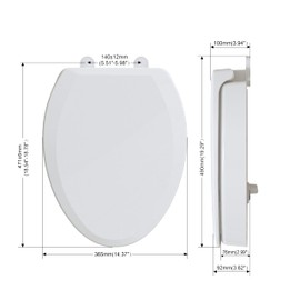 CYRRET 3 Inch Elevated Toilet Seat Riser, Raised Toilet Seat Enlongated Bowl (18.5") for Elderly and Seniors, Durable Plastic, Slow Close, Safety Bathroom Assist Device, Easy Installation, White