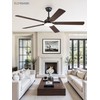 ZMISHIBO 60" Ceiling Fans with Lights, Black Modern Ceiling Fan