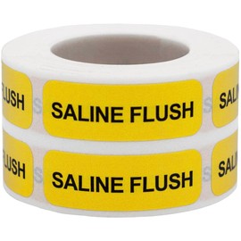Saline Flush Veterinary Labels .5 x 1.5 Inch 500 Total Stickers