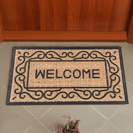 Doormat | Choir and Rubber | 18 X 30 Inches | Non-Slip Backing | Heavy-Duty Backing, Natural Door Mat - Easy to Clean | Outdoor and Indoor Use (Coir and Rubber, Welcome - dormat)