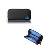 Umbro Tarpaulin Round Zip Long Wallet, Black/blue