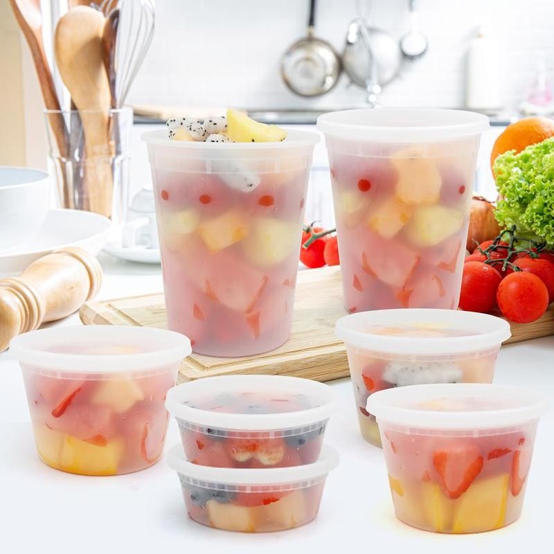 Deli Containers with Lids 48 Sets- Disposable Soup Containers with