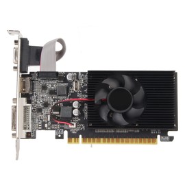 Zopsc Tarjeta Gráfica GT610 de 1 GB y 64 bits DDR3, Tarjeta Gráfica para Juegos PCIE 2.0 con HDMI X1, DVI X1, VGA X1, Ventilador de Refrigeración