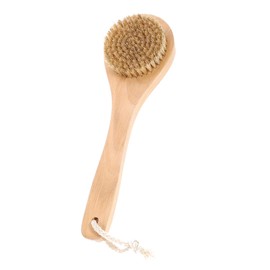 SAFIGLE Body Scrubber Exfoliating Bath Brush with Wooden Handle for Adults Gentle Shower Brush with Soft Bristles for Exfoliation and Massage for Bathing and Clean Skin