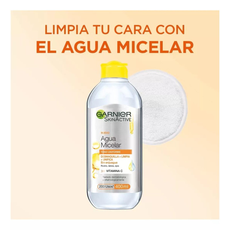 AGUA Garnier Agua Micelar Vitamin C Aclara Desmaq 400ml Toda