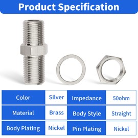 wlaniot F Type Adapter，F Female to F Female Bulkhead Connector 2pcs F Type Coax Barrel Connector for Video Cables