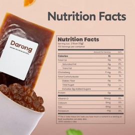 Darong Bubble Tea Toppings – Crystal Agar & Coconut Jelly Varieties, Ready to Serve, Vegan, Gluten-Free (1, 4.4 pounds brown sugar)