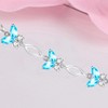 SUNCHIO Practical Gifts 925 Sterling Silver Blue Butterflies Bracelet Birthstone