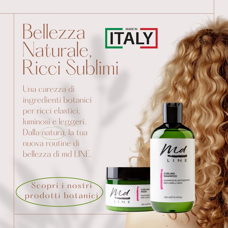 md line Curling Kit 2 Curls Hair Shampoo Mask