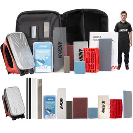 ANCHOM Ski Snowboard Tuning Kit, Complete Ski Snowboard Waxing Kit with Waxing Iron, Wax, Edge Tools, Carry Bag, Base Repair, Professional Tuning Equipment