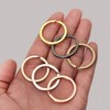 Round Rhodium-Plated Steel Keychain with Hole Keychain 28cm Silver BL09348 100ea