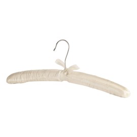 Harbour Housewares Satin Padded Hanger - 1x - White Coat Hangers Soft Cushioned Clothes Hanger 360 Degree Swivel Hook Wardrobe Organiser for Suit & Shirt Coathangers, Garment & Dress Hangers