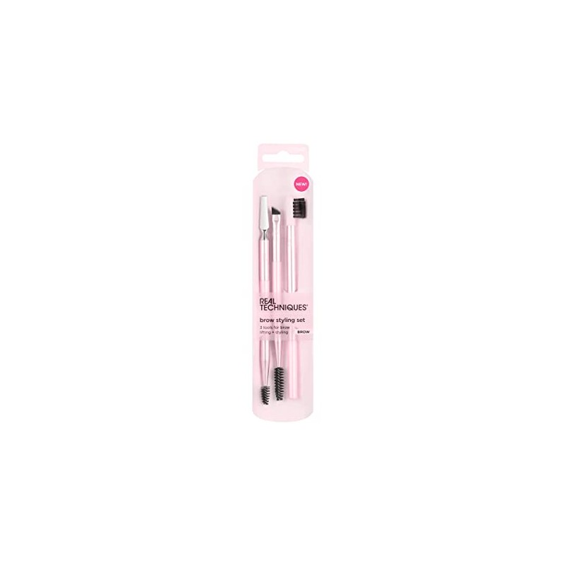 REAL TECHNIQUES, Kit de Brochas para Cejas, Incluye 3 Herramientas