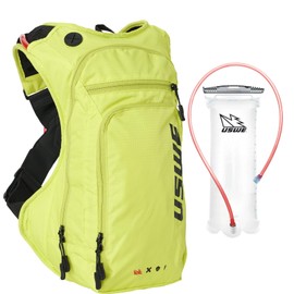 USWE Outlander Moto Hydration Pack, Running, Hiking Hydration Backpack with Water Bladder, Hydropack for Men and Women, Backpack Gear and Equipment for Cycling, MTB (Crazy Yellow, 9L)