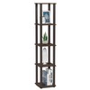 FURINNO Turn-S-Tube 5-Tier Corner Square Rack Display Shelf, Walnut/Brown