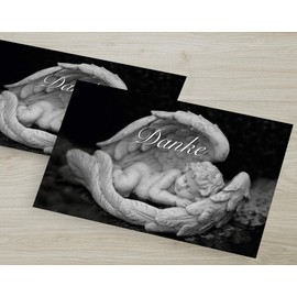 30 exclusive premium thank you cards mourning cards folding cards with 30 envelopes in a set – motif: angel – thank you for mourning, funeral, death, cemetery, funeral, farewell