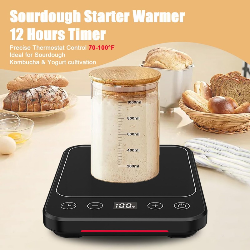 Sourdough Starter Warmer Mat, 12H Timer Warming Heating Pad, Precise