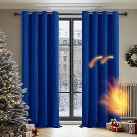 Deconovo Deconovo Home Decorative Thermal Insulated Curtains Blackout Curtains Eyelet Curtains for Boys Room Royal Blue W55 x L69 One Pair