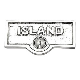 Switch Plate Tags "Island" Name Signs Label Board Chrome Brass Renovators Supply