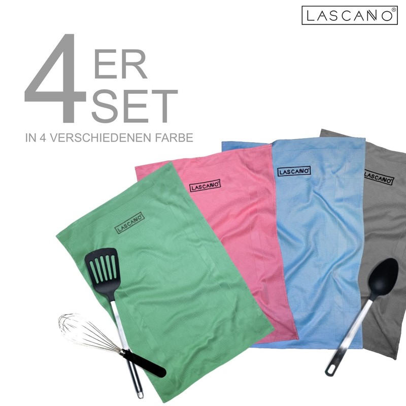 Lascano Microfibre Tea Towels, Set of 4, 60 x 40