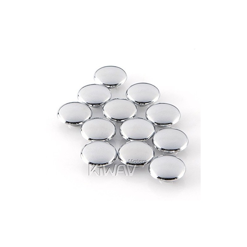 KiWAV motorcycle round bolt cap screw cover plug chrome for