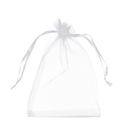 Volanic Sheer Organza Drawstring Bags 100PCS 4x6 Inch White Gift Bags for Wedding Christmas Party Favor Candy & Jewelry Packaging